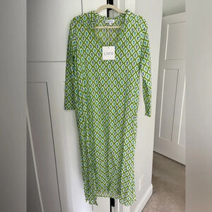 NWT Livro Maxi Dress Classic Kurta Green Trellis